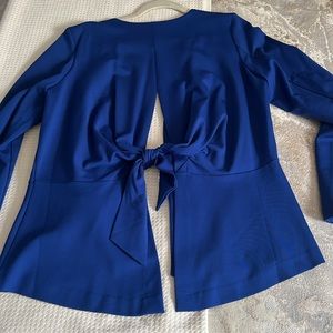 Blue tie back jacket